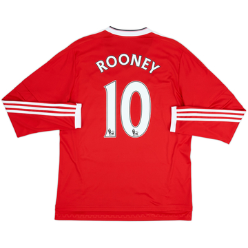 2015-16 Manchester United Home L/S Shirt Rooney #10 - 8/10 - (L)