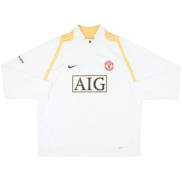 2007-08 Manchester United Nike 1/4 Zip Sweat Top - 9/10 - (XXL)