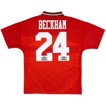 1994-96 Manchester United Home Shirt Beckham #24 - 8/10 - (M)
