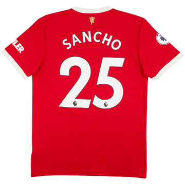 2021-22 Manchester United Home Shirt Sancho #25 - 7/10 - (M)