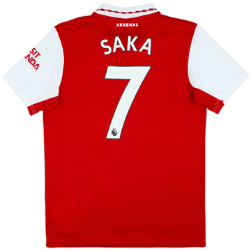 2022-23 Arsenal Home Shirt Saka #7 - 8/10 - (M)