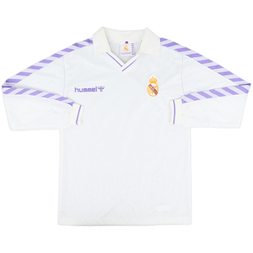 1986-88 Real Madrid Home L/S Shirt - 10/10 - (S)