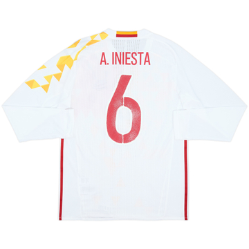 2016-17 Spain Player Issue Away L/S Shirt A. Iniesta #6 (L)
