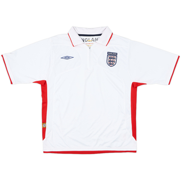 2005-06 England Umbro 1/4 Zip Polo Shirt - 8/10 - (XL.Boys)