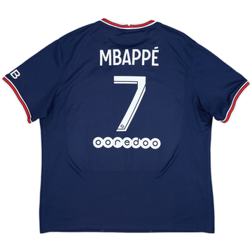 2021-22 Paris Saint-Germain Home Shirt Mbappe #7 - 9/10 - (XXL)