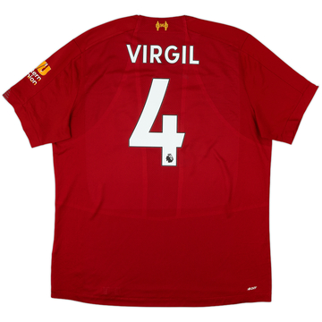 2019-20 Liverpool Home Shirt Virgil #4 - 5/10 - (XL)