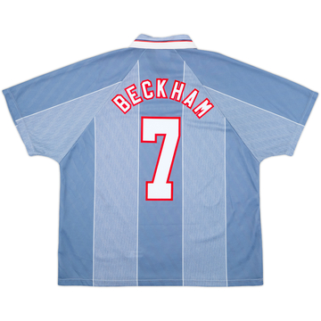 1996-97 England Away Shirt Beckham #7 - 7/10 - (XXL)