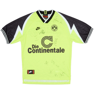 1995-96 Borussia Dortmund Signed Home Shirt - 8/10 - (S)