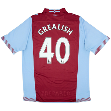 2013-14 Aston Villa Home Shirt Grealish #40 - 6/10 - (XL)