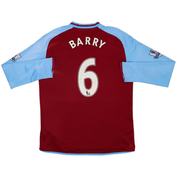 2009-10 Aston Villa Home L/S Shirt Barry #6 - 4/10 - (L)