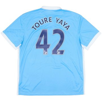 2015-16 Manchester City Home Shirt Toure Yaya #42 - 10/10 - (XL)