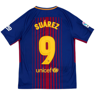2017-18 Barcelona Home Shirt Suarez #9 - 9/10 - (M)