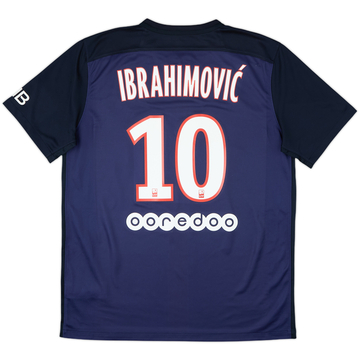 2015-16 Paris Saint-Germain Home Shirt Ibrahimovic #10 - 8/10 - (L)