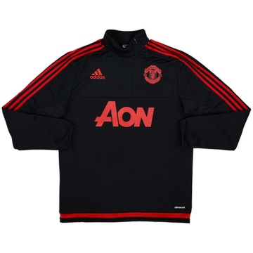 2015-16 Manchester United adidas 1/4 Zip Drill Top - 9/10 - (M)