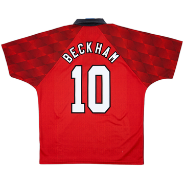1996-98 Manchester United Home Shirt Beckham #10 - 9/10 - (L)