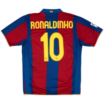 2007-08 Barcelona Home Shirt Ronaldinho #10 - 6/10 - (L)