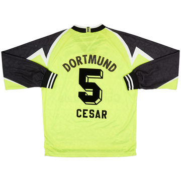 1995-96 Borussia Dortmund Home L/S Shirt Cesar #5 - 6/10 - (L)