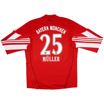 2010-11 Bayern Munich Home L/S Shirt Muller #25 - 6/10 - (XL)