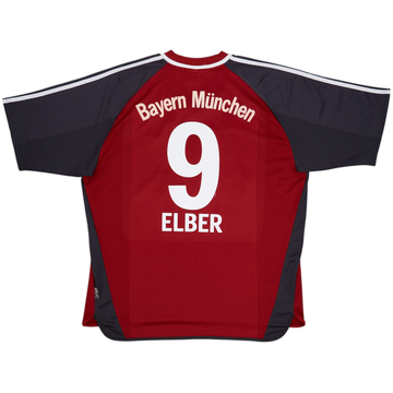 2001-02 Bayern Munich Home Shirt Elber #9 - 7/10 - (XL)