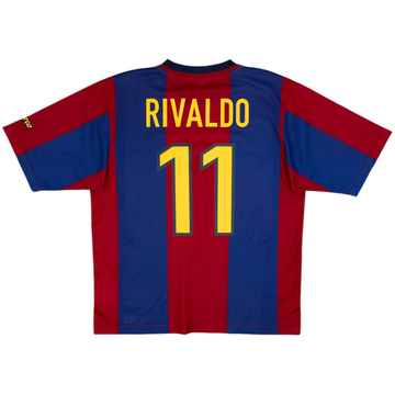1998-00 Barcelona Basic Home Shirt Rivaldo #11 - 9/10 - (L)