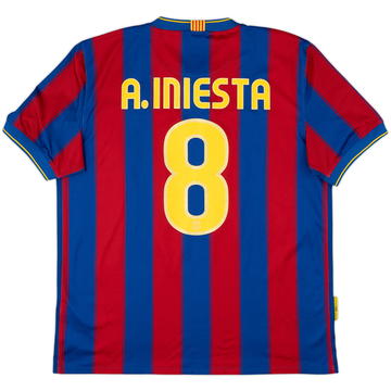 2009-10 Barcelona Home Shirt A.Iniesta #8 - 10/10 - (L)