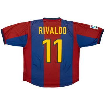 1998-00 Barcelona Home Shirt Rivaldo #11 - 8/10 - (L)