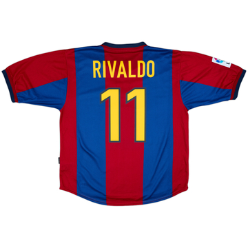 1998-00 Barcelona Home Shirt Rivaldo #11 - 8/10 - (L)