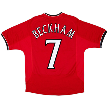 2000-02 Manchester United Home Shirt Beckham #7 - 8/10 - (Y)