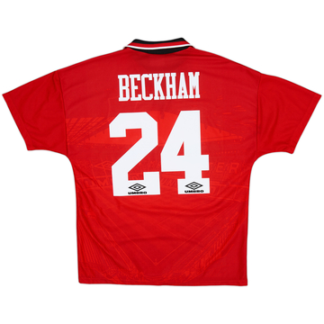 1994-96 Manchester United Home Shirt Beckham #24 - 7/10 - (M)