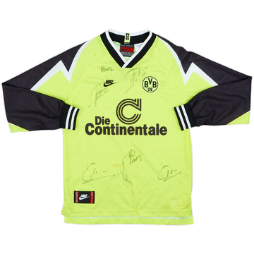 1995-96 Borussia Dortmund Signed Home L/S Shirt - 7/10 - (L.Boys)