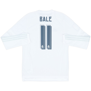 2015-16 Real Madrid Home L/S Shirt Bale #11 - 8/10 - (M)