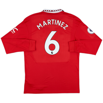 2022-23 Manchester United Home L/S Shirt Martinez #6 - 8/10 - (L)