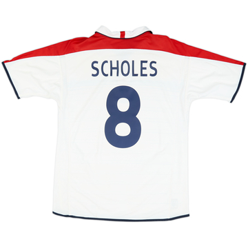 2003-05 England Home Shirt Scholes #8 - 7/10 - (L)