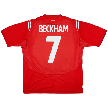 2004-06 England Away Shirt Beckham #7 - 6/10 - (XL)