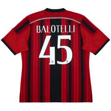 2014-15 AC Milan Home Shirt Balotelli #45 - 8/10 - (XL)