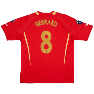 2005-06 Liverpool CL Home Shirt Gerrard #8 - 7/10 - (L)