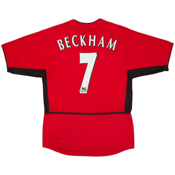 2002-04 Manchester United Home Shirt Beckham #7 - 8/10 - (S)
