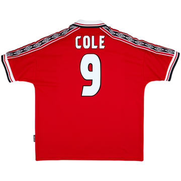 1998-00 Manchester United Home Shirt Cole #9 - 8/10 - (XXL)