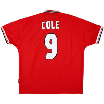 1998-00 Manchester United Home Shirt Cole #9 - 8/10 - (XXL)