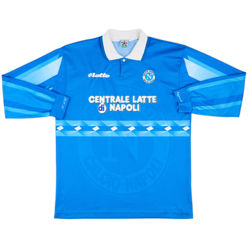 1996-97 Napoli Home L/S Shirt - 9/10 - (XL)