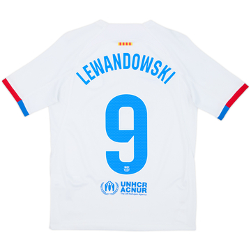 2023-24 Barcelona Away Shirt Lewandowski #9 - 7/10 - (XL.Boys)