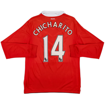 2010-11 Manchester United Home L/S Shirt Chicharito #14 - 6/10 - (L)