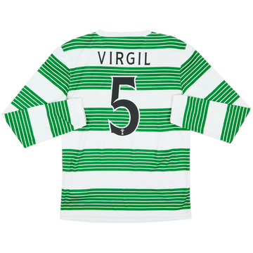 2013-15 Celtic Home L/S Shirt Virgil #5 - 10/10 - (S)