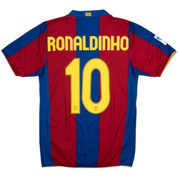 2007-08 Barcelona Home Shirt Ronaldinho #10 - 8/10 - (S)
