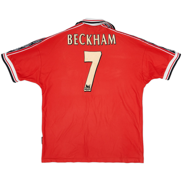 1998-00 Manchester United Home Shirt Beckham #7 - 6/10 - (XL)