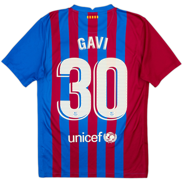 2021-22 Barcelona Home Shirt Gavi #30 - 9/10 - (S)