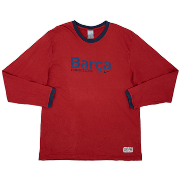 2005-06 Barcelona Nike Cotton Training L/S Shirt - 8/10 - (XL)