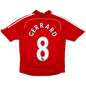 2006-08 Liverpool Home Shirt Gerrard #8 - 6/10 - (L.Boys)