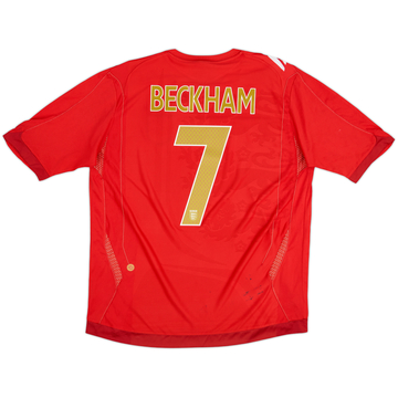 2006-08 England Away Shirt Beckham #7 - 5/10 - (XL)