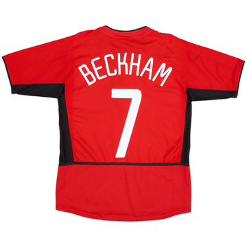 2002-04 Manchester United Home Shirt Beckham #7 - 8/10 - (XL.Boys)